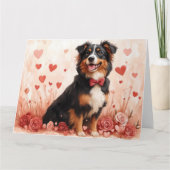 Carte Berger australien avec Rose - Saint Valentin (Devant)