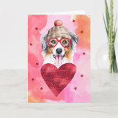 Carte Berger australien rose Valentine's Day Cadeau Chig (Devant)