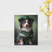 Carte berger australien saint patrick (Fleur jaune)