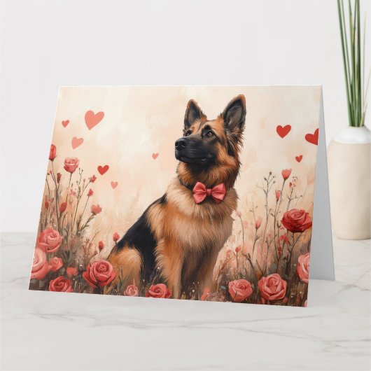 Carte Berger belge avec des roses - Saint-Valentin (Devant)