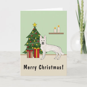 Carte Berger Blanc Suisse Blanc GSD Sapin de Noël