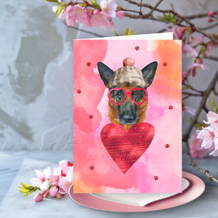 Carte Berger rose allemand Chien cadeau de la Saint-Vale