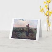 Carte Bergère avec son troupeau, Jean-François Millet (Fleur jaune)