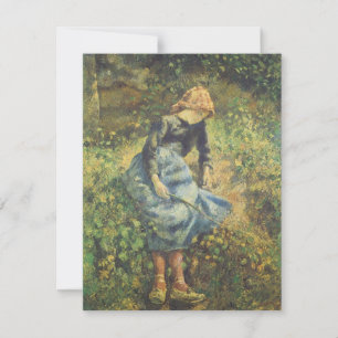 Carte Bergère par Camille Pissarro, Beaux-arts vintage