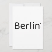 Carte Berlin - minimalistic typography card (Devant)