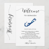 Carte Bermudes Mariage Bienvenue Lettre Itinéraire (Devant / Derrière)