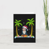 Carte Bernedoodle Chien Santa Hat Palm Tree Beach Noël P (Devant)
