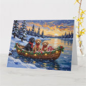 Carte Bernedoodle Christmas Boat Holiday (Fleur jaune)