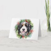 Carte Bernedoodle Christmas Wreath Festive Pup (Devant)