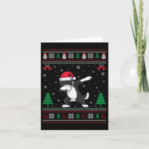 Carte Bernedoodle Dabant Chien Chapeau de Père Noël Garç