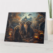 Carte Bernedoodle Halloween nuit chien délice (Devant)