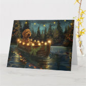 Carte Bernedoodle Noël Festival Voyage (Fleur jaune)