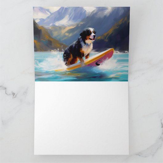 Carte Bernese Mountain Beach Surf Paining (Intérieur)