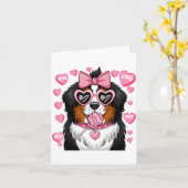 Carte Bernese Mountain Coquette Dog Pet Lover Owner  (Fleur jaune)