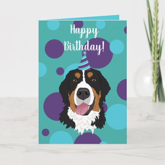 Carte Bernese Mountain Dog Anniversaire (Devant)