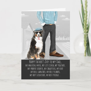 Carte Bernese Mountain Dog de la part du père pour la fê