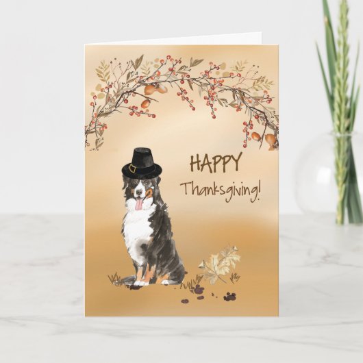 Carte Bernese Mountain Dog Drôle Casquette Thanksgiving (Devant)