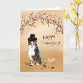 Carte Bernese Mountain Dog Drôle Casquette Thanksgiving (Fleur jaune)