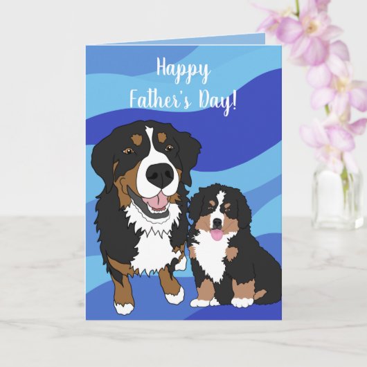Carte Bernese Mountain Dog Fête des Pères (Orchidée)