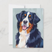 Carte Bernese Mountain Dog | Watercolor Pet Card (Devant)