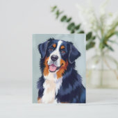 Carte Bernese Mountain Dog | Watercolor Pet Card (Debout devant)
