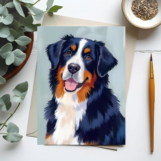 Carte Bernese Mountain Dog | Watercolor Pet Card