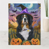 Carte Bernese Mountain effrayant Halloween Sorcière Citr (Devant)
