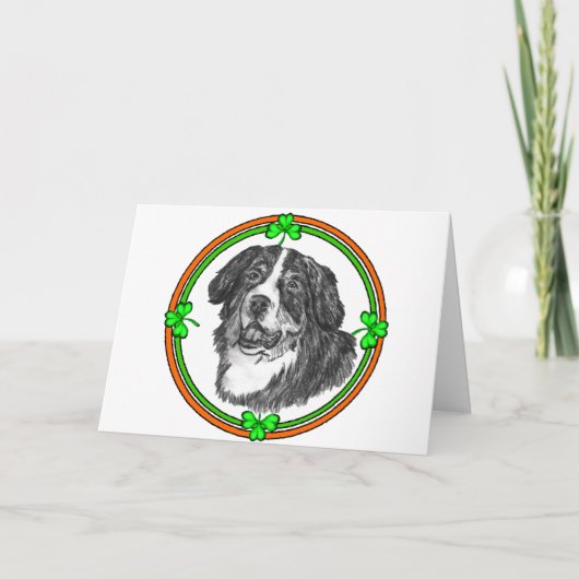 Carte Bernese Mtn Chien St patrick (Devant)