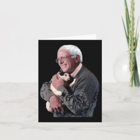 Carte Bernie Sanders Accroche Cat Chemise mignonne Anima (Devant)