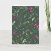 Carte Berries botaniques vertes modernes Photo Noël (Dos)