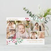 Carte Berries d'hiver Verdure Noël Multi-photo (Debout devant)