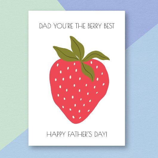 Carte Berry Best Dad Funny Strawberry Fête des pères Car