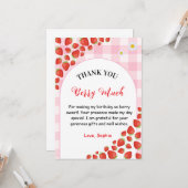 Carte Berry first gingham birthday Thank You Card (Devant/Arrière en situation)