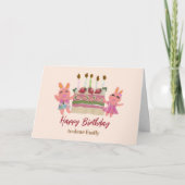 Carte Berry Sweet Bunny Buddies rose Anniversaire (Devant)