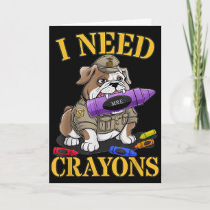 Carte Besoin de crayons militaire corps de chien bouledo