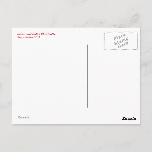 Carte Bessie Bird Post-Carte Bead Bellied Block Fe (Dos)