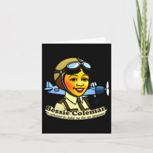 Carte Bessie Coleman avec avion Mois de l'histoire des N