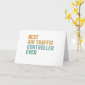 Carte Best Air Traffic Controller Ever Funny Retro Gift (Fleur jaune)