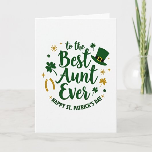 Carte Best Aunt St Patricks Day Card (Devant)