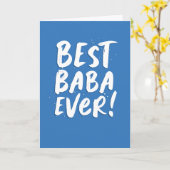 Carte Best Baba Ever fun moderne bleue Fête des pères Ca (Fleur jaune)