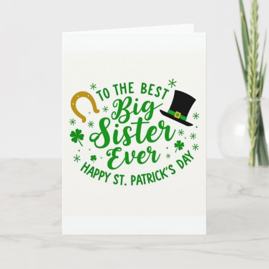Carte Best Big Sister St Patricks Day Card (Devant)