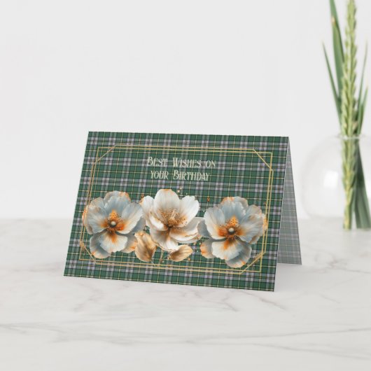 Carte Best Birthday Wishes Cape Breton Island Tartan (Devant)