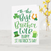 Carte Best Brother Ever St Patrick's Day Typographie (Fleur jaune)