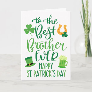 Carte Best Brother Ever St Patrick's Day Typographie
