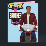 Carte Best Brother Met en échec l'anniversaire afro-amér<br><div class="desc">Donnez cette carte de jour d'anniversaire cool à votre frère,  avec un Africain Américain sur une moto,  avec les mots "Meilleur frère #1 donne vers le bas.</div>