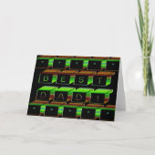 Carte Best Dad Block Text Green and Brown (Devant)