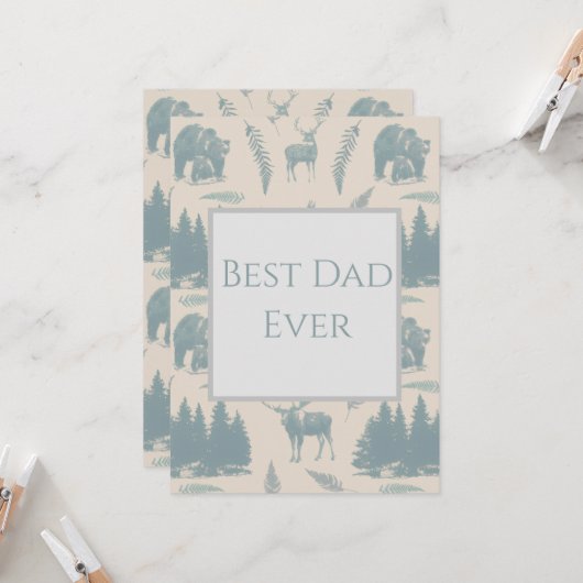 Carte Best Dad Ever Card (Devant/Arrière en situation)