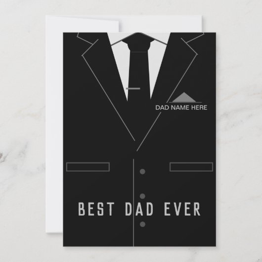 Carte Best DAD Ever Father's Card - Your Name /texte (Devant)