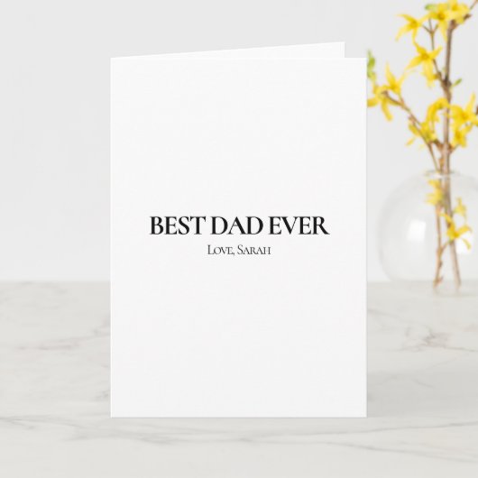 Carte Best Dad Ever Personalized Greeting Card (Fleur jaune)