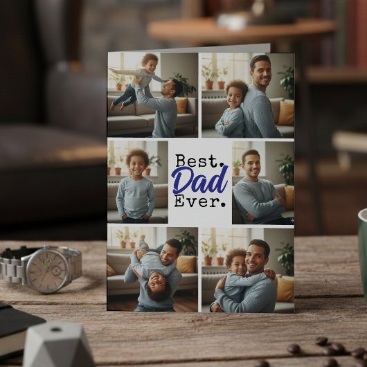 Carte Best Dad Ever Photo Collage Birthday Father's Day
